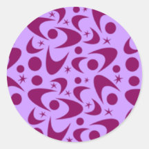 Customizable Retro Boomerangs Round Stickers