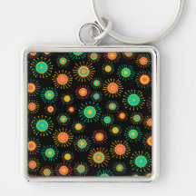 Customizable Retro Starburst Keychains