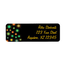 Customizable Retro Starbursts Return Address Label