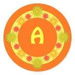 Customizable Round Stickers with Yellow Flowers