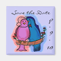 Customizable save the date bird magnet