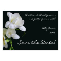 Customizable Save the Date Card, White Freesias Business Cards