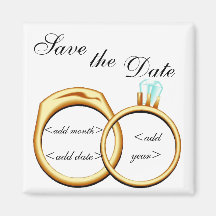 Customizable Save The Date Rings Magnet