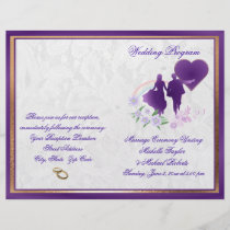 Customizable Shades of Lavender Wedding Program flyers