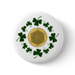 CUSTOMIZABLE!  Shamrocks - Gold Irish Celtic Buttons
