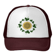 CUSTOMIZABLE!  Shamrocks - Gold Irish Celtic Trucker Hat