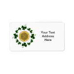 CUSTOMIZABLE!  Shamrocks - Gold Irish Celtic Custom Address Label