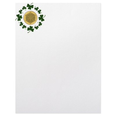 CUSTOMIZABLE!  Shamrocks - Gold Irish Celtic Custom Letterhead by TheGoldenShamrock