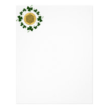 CUSTOMIZABLE!  Shamrocks - Gold Irish Celtic Custom Letterhead