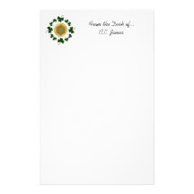CUSTOMIZABLE!  Shamrocks - Gold Irish Celtic Custom Stationery