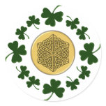 CUSTOMIZABLE!  Shamrocks - Gold Irish Celtic Stickers