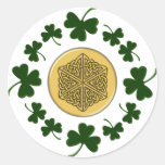 CUSTOMIZABLE!  Shamrocks - Gold Irish Celtic Stickers