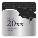 Customizable Silver and Black Graduation Sticker