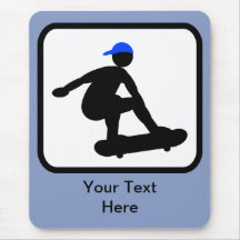Customizable Skater on Skateboard Logo Mousepads