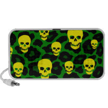 Customizable Skully Leopard Travel Speakers