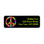 Customizable Smiley Peace Return Address Labels