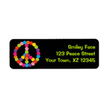 Customizable Smiley Peace Return Address Labels