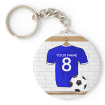 Customizable Soccer Jersey (blue) Keychain keychains