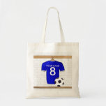 Customizable Soccer Shirt (blue) Tote Bag