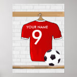 Customizable Soccer Shirt (red) Poster