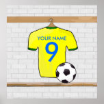 Customizable Soccer Shirt (yellow) Poster