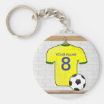Customizable Soocer Jersey (yellow) Keychain