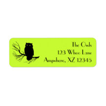 Customizable Spooky Owl Return Address Label