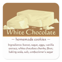 Customizable Square White Chocolate Stickers