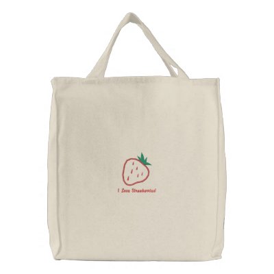 Customizable Strawberry Tote Bag by countrykitchen