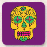 Customizable Sugar Skull Beverage Coaster