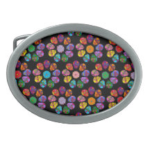 Customizable Sugar Skulls Belt Buckles