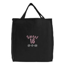 Customizable Sweet 16 Embroidered Tote Bag