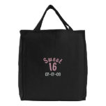 Customizable Sweet 16 Embroidered Tote Bag