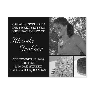 Customizable Sweet 16 Sixteen Card Invitation by patricklori
