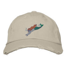Customizable Swimming Mermaid Hat Embroidered Baseball Caps