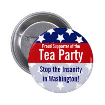 Customizable Tea Party Buttons, Stars and stripes