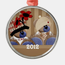 Customizable Teddy Bear Divas Christmas Ornament