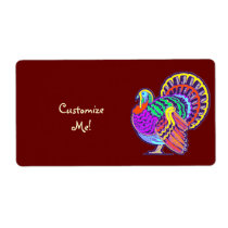 Customizable Thanksgiving Turkey Labels labels