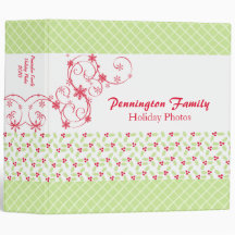 Customizable trendy green red holiday avery binder