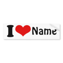 Customizable Valentines Day I love Heart Custom Bumper Sticker
