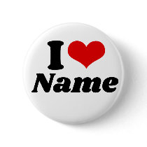 Customizable Valentines Day I love Heart Custom Pinback Buttons