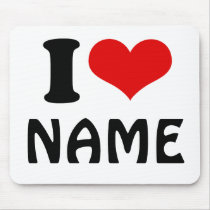 Customizable Valentines Day I love Heart Custom Mousepad