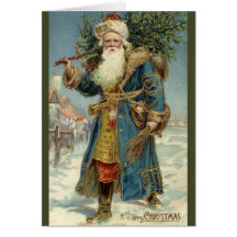 Customizable Victorian Santa Greeting Card