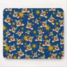 Customizable Vintage Angels & Stars Mouse Pad