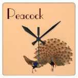 Customizable Vintage Asian Peacocks Clock
