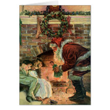 Customizable Vintage Santa Greeting Card