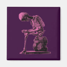 Customizable Vintage Skeleton Thinker Magnet