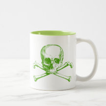 Customizable Vintage Skull & Crossbones Coffee Mugs