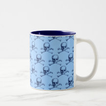 Customizable Vintage Skull & Crossbones Mugs