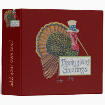 Customizable Vintage Thanksgiving Turkey Binder